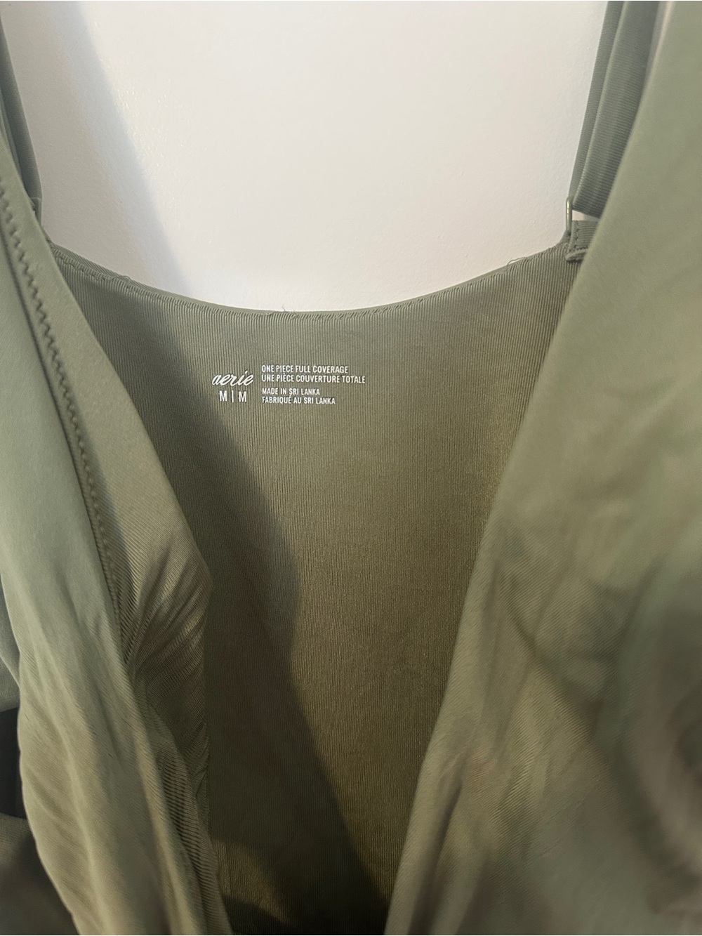 Aerie Olive Green One-Piece Swimsuit with Front Tie Size Medium - Picture 3 of 8